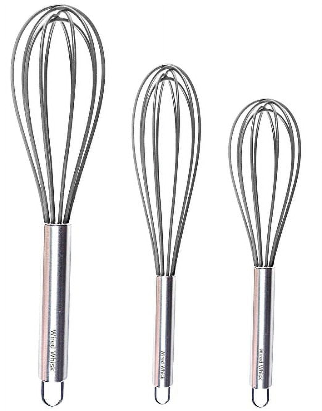 Wired Whisk Silicone Whisk Set of 3 Stainless Steel & Silicone