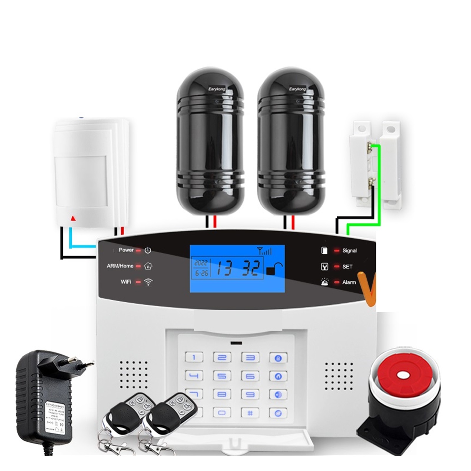 Wired & Wireless GSM Home Burglar Security Alarm System 433MHz English