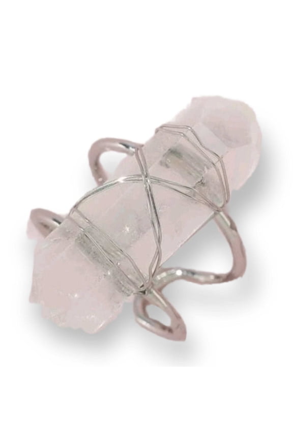 Wired Wrapped Gemstone Adjustable Ring