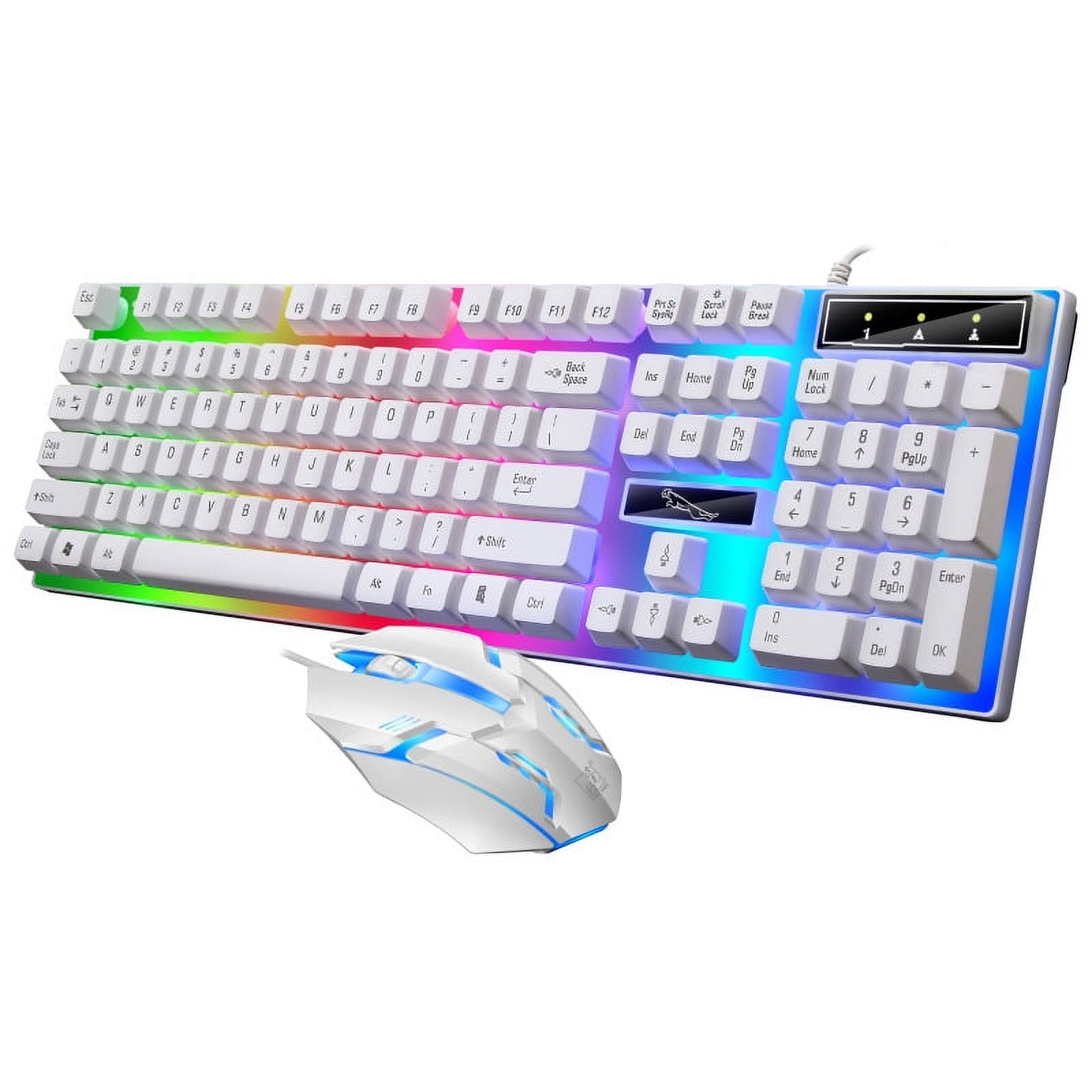 Wired keyboard and mouse set USB luminous mechanical keyboard and mouse ...
