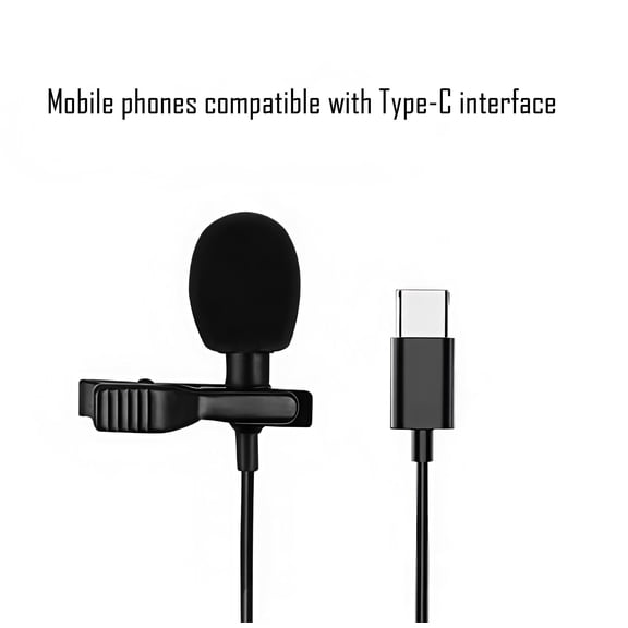 Wired lapel microphone, live broadcast microphone, food show microphone, mobile phone recording, interview, karaoke, background monitoring, noise reduction, Little Bee microphone,TYPE-C microphone