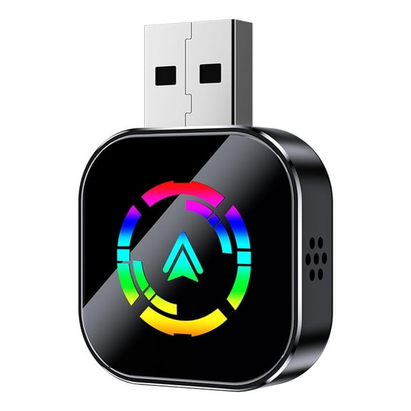 Wired to Wireless Carplay Adapter, Auto Dongle, Aq1As, 1.2X1.2 In, Black Car Accessories, Vehicle Internet Connectivity, Usb Plug, 1 Pc