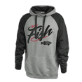 thumbnail image 1 of Wired2Fish Raglan Sleeve Colorblock Hoodie - Black/Grey, Medium, 1 of 1