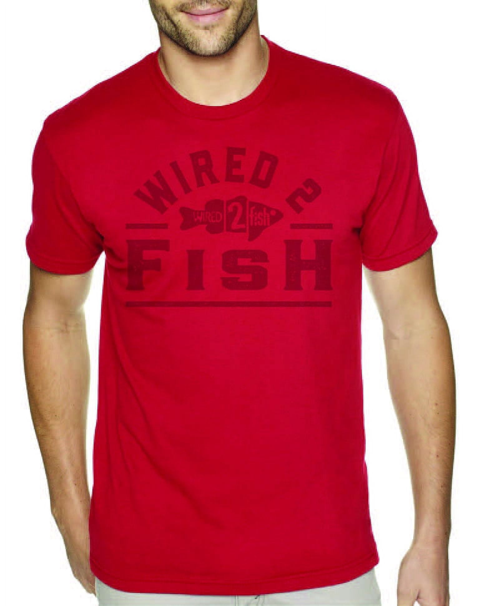 Wired2Fish Tone on Tone Logo T-shirt - Red, 3XLarge