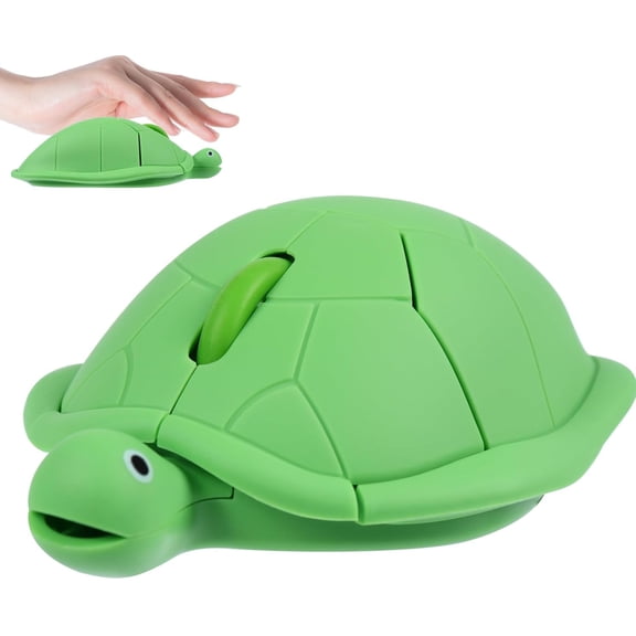 Wireess Turte-Shaped Mouse 2.4G Optica Computer Mouse 3 Buttons 12 x 7.7 cm (Mint Green)