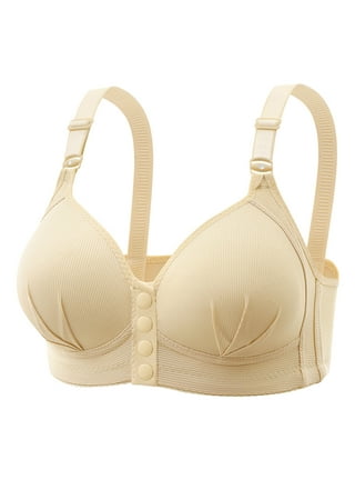 Spdoo Plus Size Bra for Women Push up Full Cup Wire Free Plaid Soft  Bralettes Beige 38 