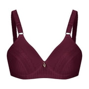 Wirefree Bras for Women Clearance,AIEOTT Plus Size Push Up Full Coverage Bra,Extra-Elastic Womens Bras Deals,Embroidered Glossy Comfortable Breathable Bra Underwear No Rims,Big Holiday Savings