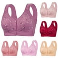 thumbnail image 1 of Wirefree Bras for Women Solid Color Lightweight Push up Supportive Bras Comfortable Breathable Sleeping Underwear Daily Bra for Women Watermelon Red XXL, 1 of 1