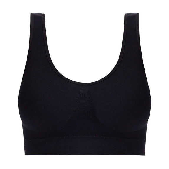 Wirefree Bras for Women with Support and Lift New Ladies Seamless Comfortable One-Piece No Underwire Vests Breathable Gathering Bra Woman Underwear Style B-53 Black