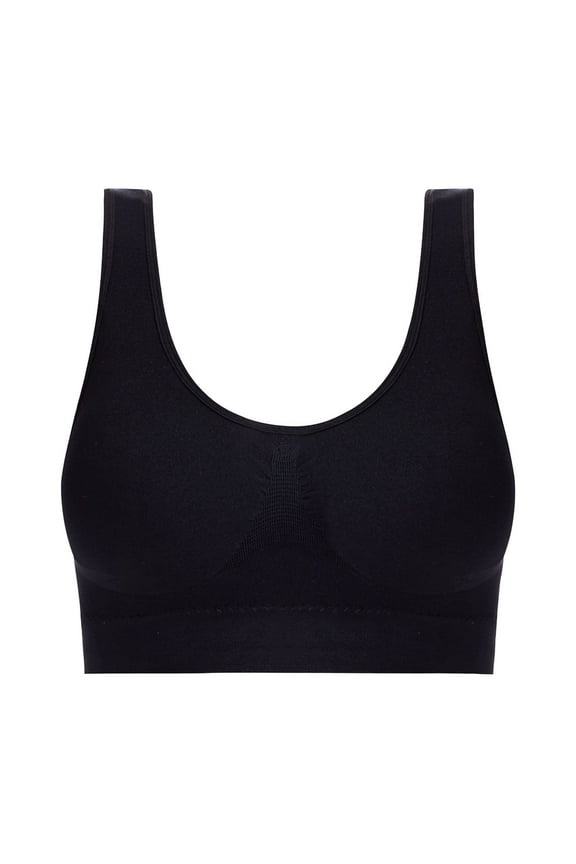 Wirefree Bras for Women with Support and Lift New Ladies Seamless Comfortable One-Piece No Underwire Vests Breathable Gathering Bra Woman Underwear Style B-53 Black