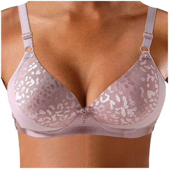 Wirefree Comfortable Plus Size Bra for Women Middle and Elderly Soft Support Push Up Underwire Jacquard Design