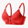 thumbnail image 1 of Wirefree Everyday Bra for Women Comfort Breathable Plus Size Push Up Bralette Supportive Full Coverage Shaping Brasier, Red, 36, 1 of 7