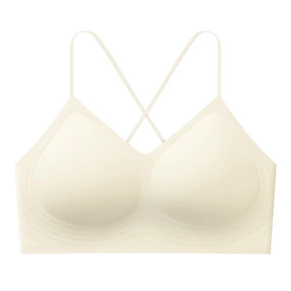 Wirefree Seamless Bras for Women Crisscross Back Adjustable Straps Gentle Support Everyday Bralette