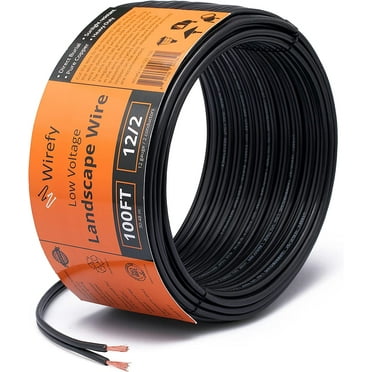 Wirefy 12/2 Low Voltage Landscape Lighting Wire - 12-Gauge 2-Conductor 100 Feet
