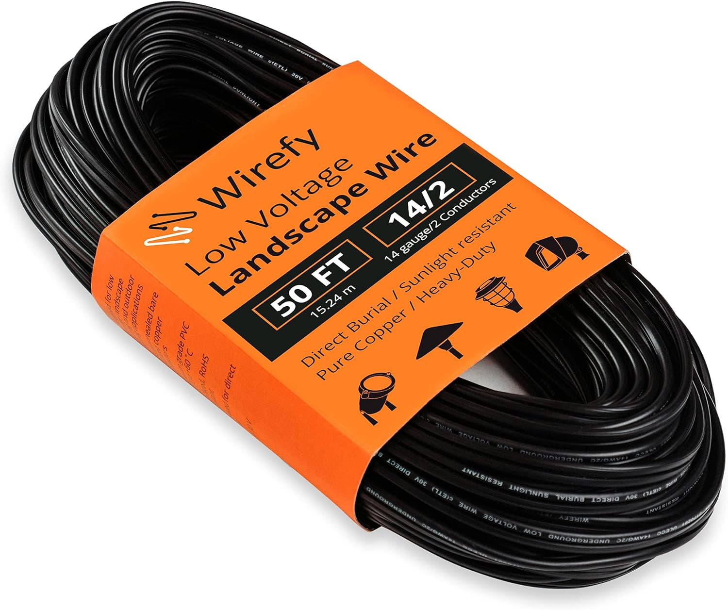 Wirefy 14/2 Low Voltage Landscape Lighting Wire - 50 Feet