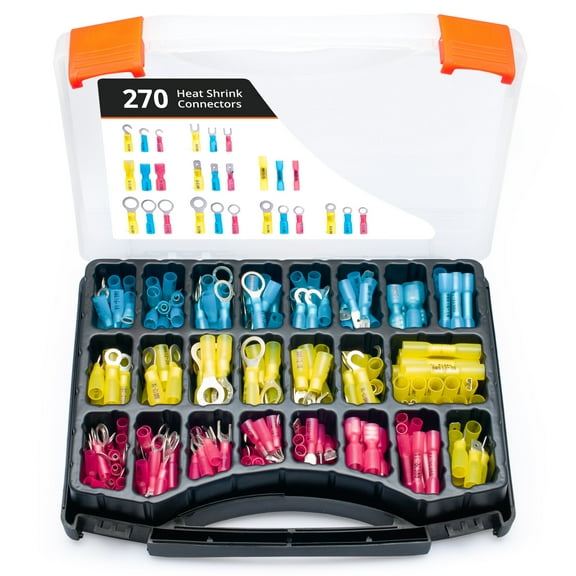 Wirefy 270 PCS Heat Shrink Wire Connectors Kit - Marine Grade Electrical Connectors