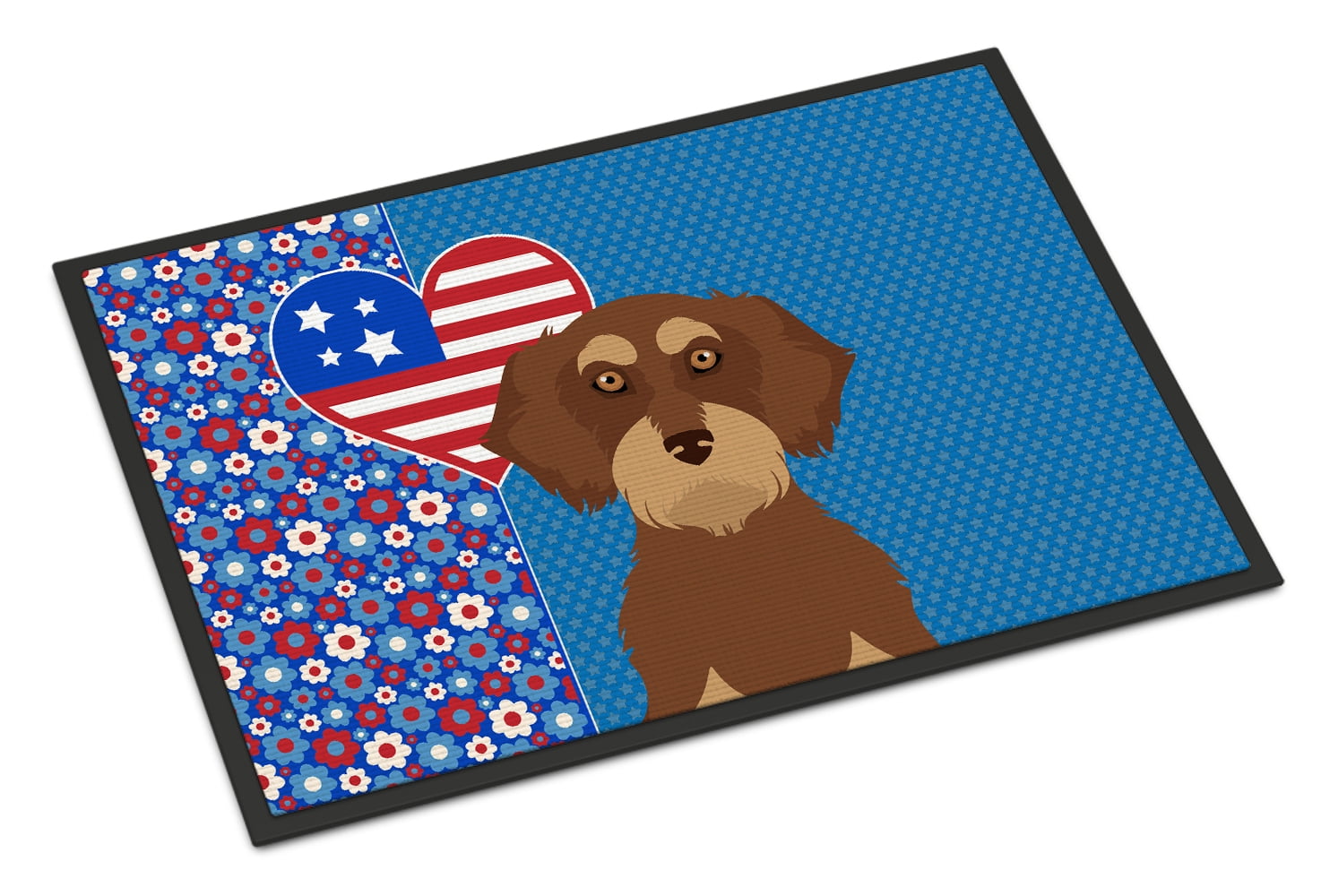 Wirehair Red and Tan Dachshund Indoor or Outdoor Mat 24x36 36 in x 24 in