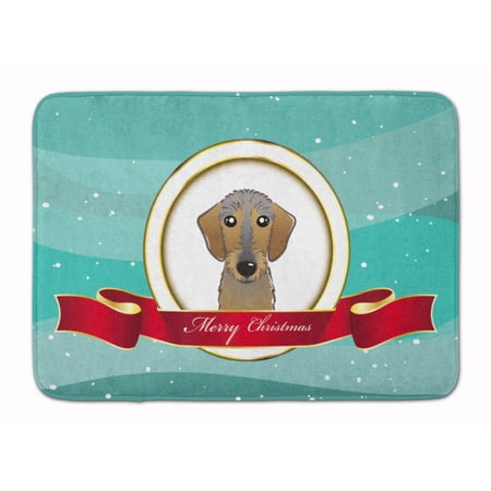 Wirehaired Dachshund Merry Christmas Machine Washable Memory Foam Mat