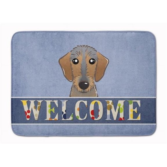 Wirehaired Dachshund Welcome Machine Washable Memory Foam Mat