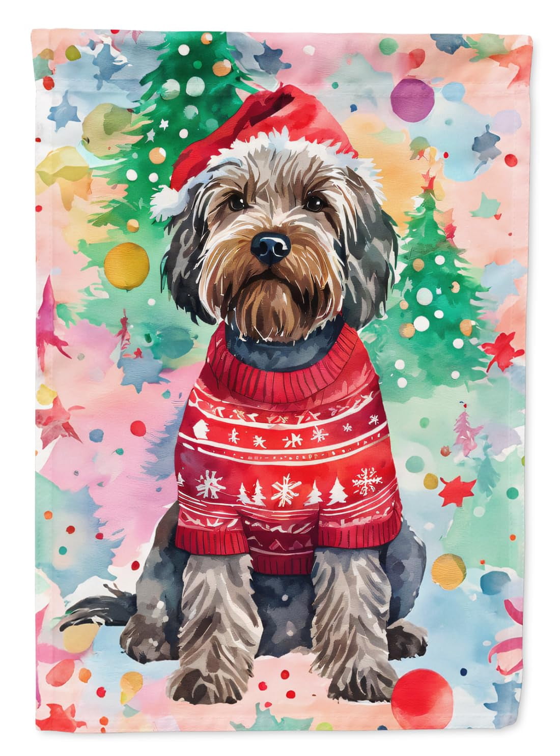 Wirehaired Pointing Griffon Christmas Garden Flag 11.25 in x 15.5 in