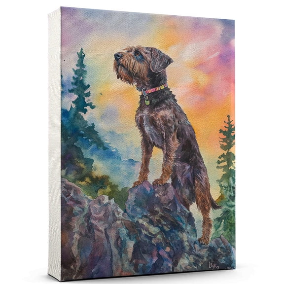 Wirehaired Pointing Griffon Dog Canvas Climbing Canvas Funny Wirehaired Pointing Griffon Dog Canvas Artwork, Funny Dog Wall Art for Climbing Room or Pet Shop