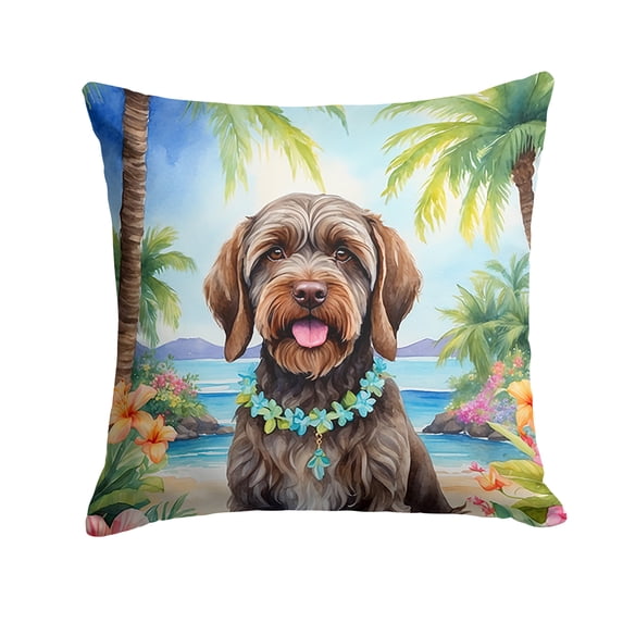 Wirehaired Pointing Griffon Luau Throw Pillow 18 in x 18 in