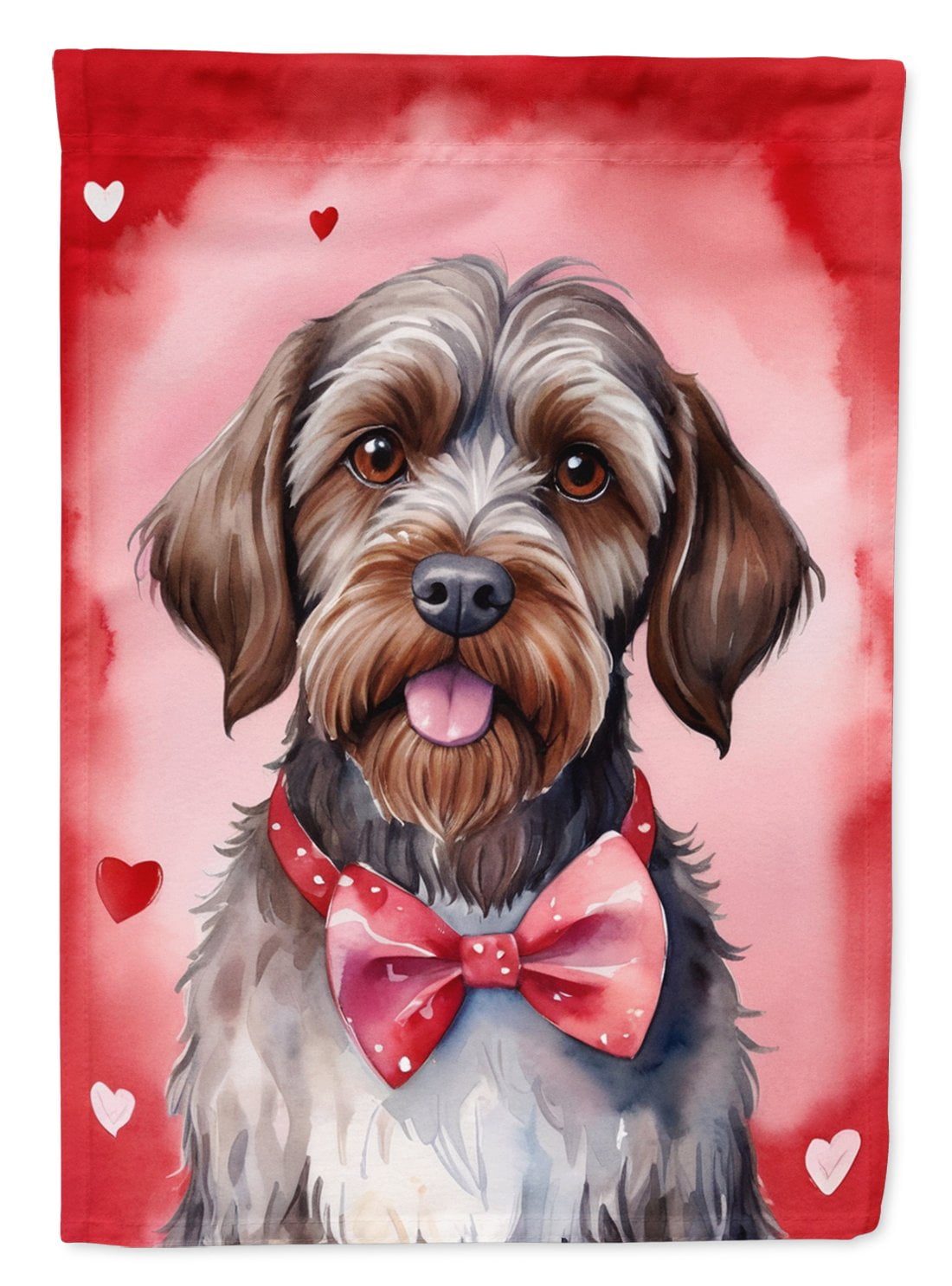 Wirehaired Pointing Griffon My Valentine Garden Flag 11.25 in x 15.5 in