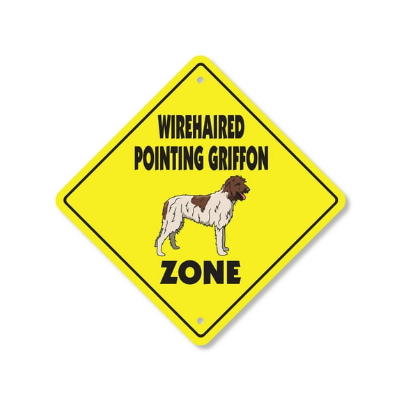 Wirehaired Pointing Griffon Plastic Crossing Sign - 12 Inch X 12 Inch Xing Sign Gift Dog Breed Pet Loyal Family Animal Hunting Nature Friendly Decor