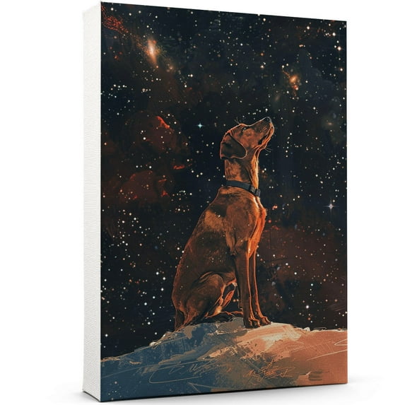 Wirehaired Vizsla Dog Art Print Poster, Wall art Canvas Painting Decor, Dog Pop Starry Night Art Home Decor Artwork For Bedroom Living Room Bathroom Décor