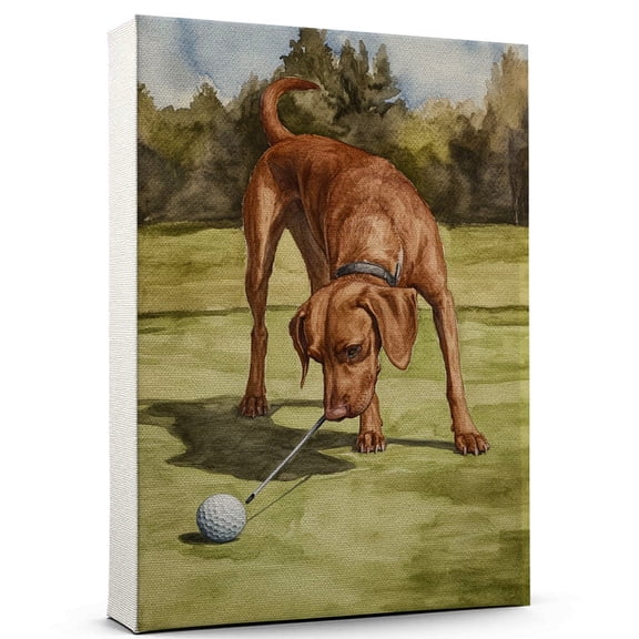 Wirehaired Vizsla Dog Canvas Golf Canvas Funny Wirehaired Vizsla Dog Canvas Artwork, Funny Dog Wall Art for Golf Room or Pet Shop