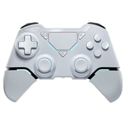 Wireles Game Controller for P4/Pro/PC/Slim, Bluetooth Gamepad Remote Joystick with LED Light Turbo/Dual Vibration/6-Axis Motion Sensor, White