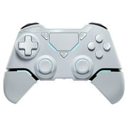 Wireles Game Controller for P4/Pro/PC/Slim, Bluetooth Gamepad Remote Joystick with LED Light Turbo/Dual Vibration/6-Axis Motion Sensor, White