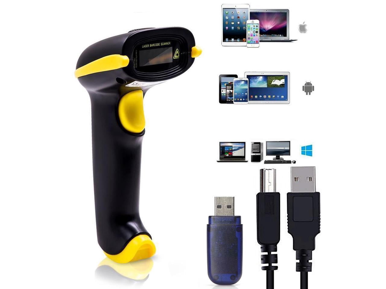 Wireless 2.4G Barcode Scanner 2-in-1 2.4G Wireless & USB 2.0 Wired 1D ...