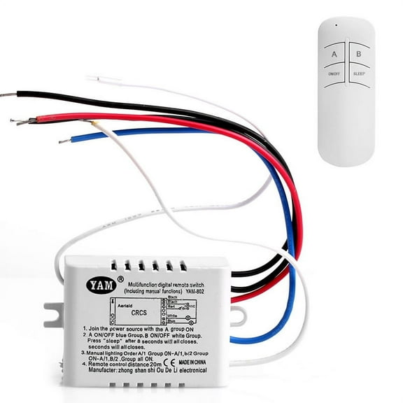 Wireless 2 Channel ON/OFF Lamp Remote Control Switch Receiver Transmitter
