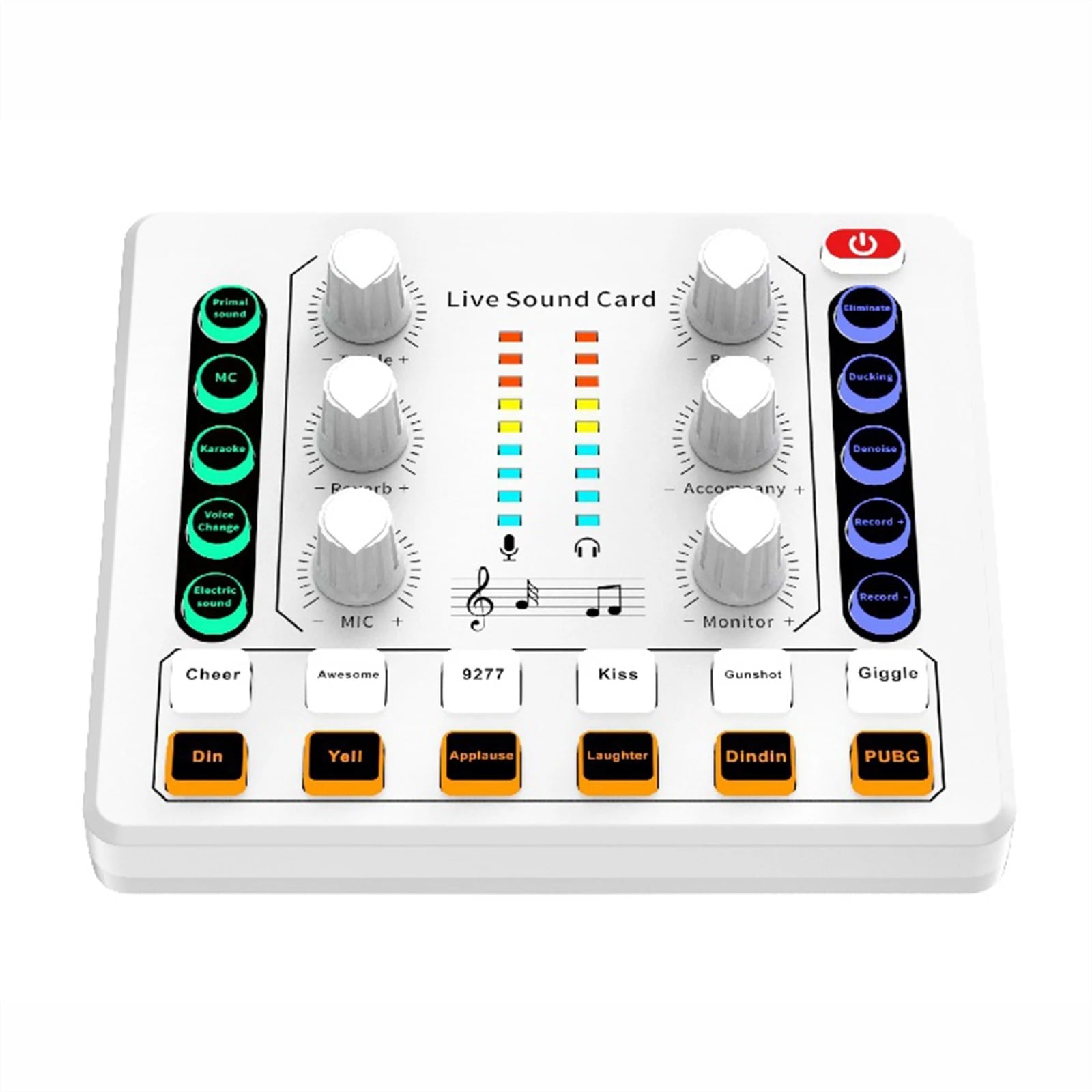 Wireless 2 Channels 12 Effects Home KTV For Streaming Noise Reduction Gaming Audio Mixer Voice Change Live Sound Card Computer ,Easy to Operate