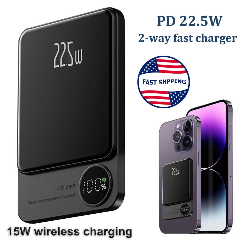Wireless 2in1 Power Bank Magnetic 20000mAh 22W PD Portable