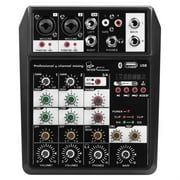 Wireless 4-channel Audio Mixer Console Portable Microphone Sound Mixing Console USB Interface Dj Mixer ,Precision Control and Adjustment