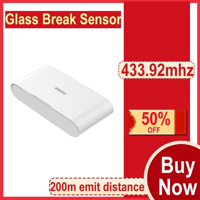 Wireless 433mhz Glass Break Vibration Sensors Door Window Alarm