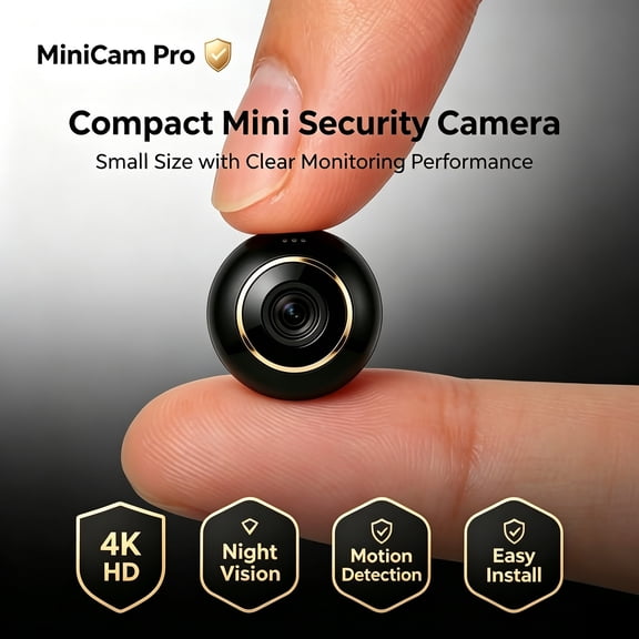 Wireless 4K Mini Camera with Magnetic Mount Small Home Security Cam for Fridge Shelf Pet Cage Baby Crib Motion Detection Night Vision Phone APP View