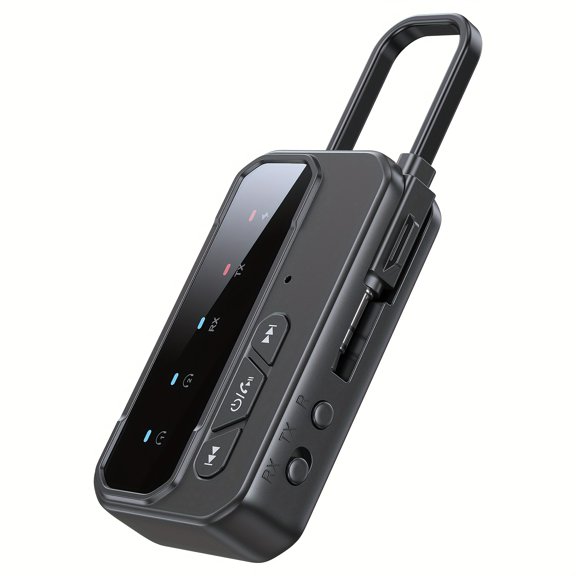 Wireless 5.3 Transmitter Receiver for 2 Headphones, Aptx Low Latency/Adaptive Wireless Audio Adapter for In-Flight Tv/Pc/Car/Home Stereo/Speaker, Volume Control