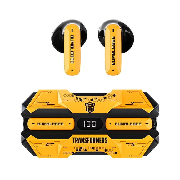 Wireless 5.3, USB-C charging, stereo, compatible with smartphones, tablets, and laptops - ideal for gaming, movies, and music - Transformers fan gift (yellow/black), movie headphones, sturdy and dura