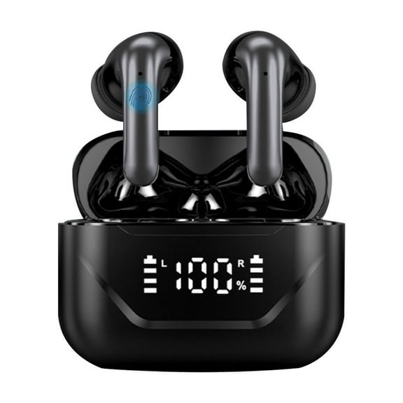 Wireless 5.4 In Ear Sports Headset with ANC Noise Cancelling LED Display 8 Hour Battery Low Latency for Gaming and Music Black