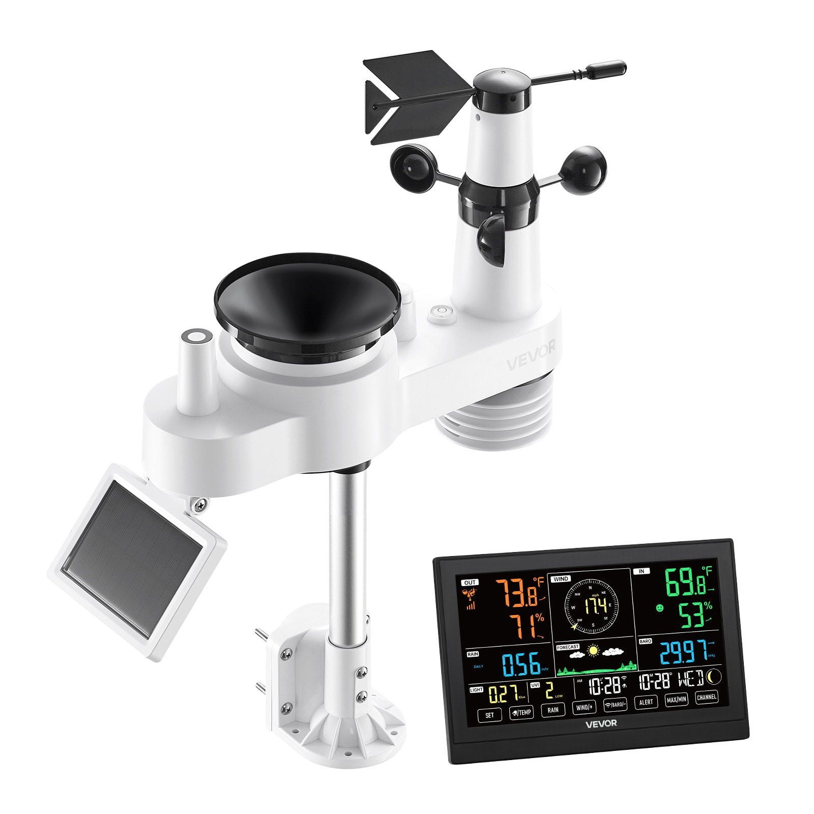 Wireless 7-in-1 Smart Weather Station with App Solar Powered, 7.5