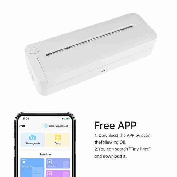 Wireless A4 Portable Paper Printer Thermal Printing Wireless BT Connect Compatible With IOS And  Mobile Photo Printer Support 210mm Wide For Outdoor Travel Home Office