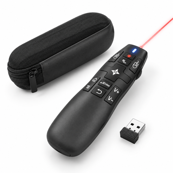 Wireless Air Mouse Presentation Clicker with 50ft RF Range for PowerPoint, Keynote, Slides