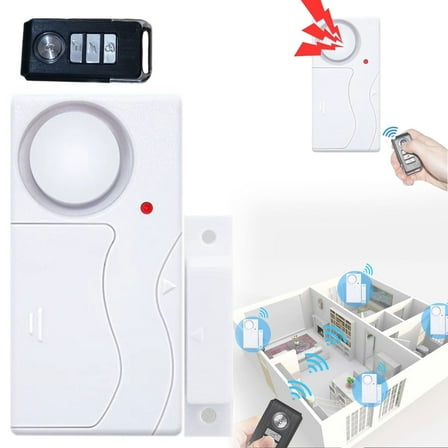 Wireless Alarm (Entry Alert, Sensor Alarm), Self-Adhesive Door Alarm, With Remote, For Pool, Window & Door Security, Meiiso