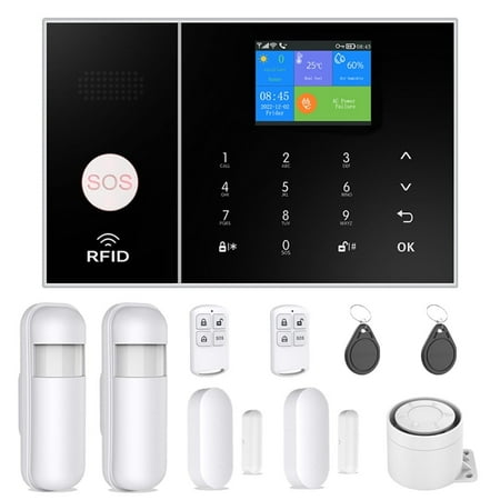 Wireless Alarm System for Home Security, WiFi 4G Door Alarms for Safety with Tuya and Smart Life APP Control (2.4GHz WiFi) For House, Apartment, Factory, Easy Instal, Work with Alexa and Google