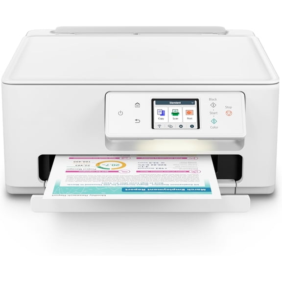 Wireless All-in-One Color Inkjet Printer Print, Copy, Scan Auto Duplex, 15/10 PPM, 2.7 Touchscreen, Compact Home Photo Printer with Easy Setup