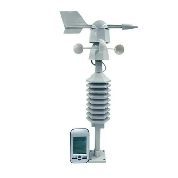 Wireless Anemometer Weather Station Clock Wind Speed Direction Wind Chill Temperature Humidity ,Comprehensive Data Display