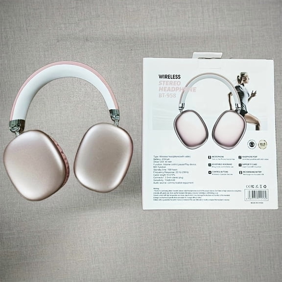 Wireless Headset, Noise Cancelling Stereo Comfortable Headset, Built-in High-definition Microphone, High Fidelity Stereo, Deep Bass, Used for Travel, Office, Laptop, Mobile Phone, Christmas Gift